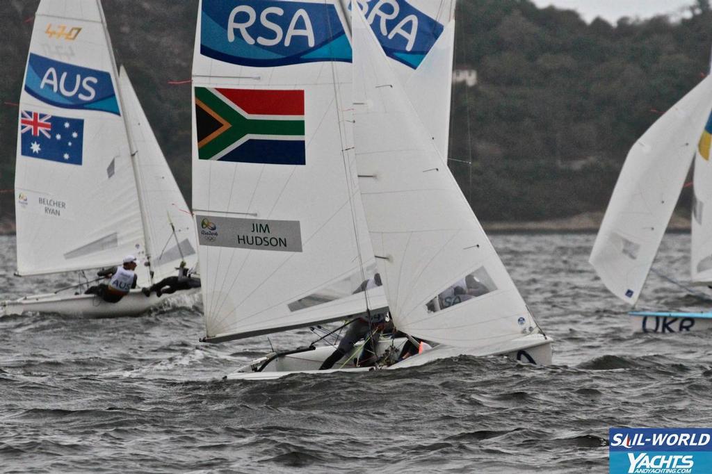 Isolated squall in Leg 4 of the Mens 470 © Richard Gladwell www.photosport.co.nz